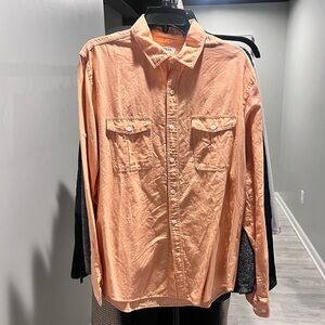Express Light Orange Button-Up Shirt